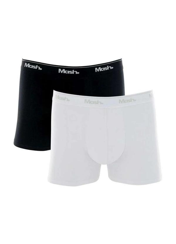 Vista 2 Kit/2 Cueca Boxer Mash 110.04 Cotton Br00-Preto/Branco MASH