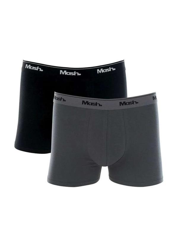 Vista 2 Kit/2 Cueca Boxer Mash 110.04 Cotton Cz02-Preto/Cinza MASH