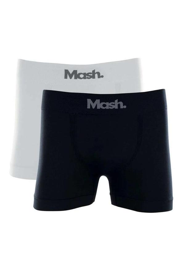 Vista 2 Kit/2 Cueca Boxer Mash 711.01 Pt02-Branco/Preto MASH