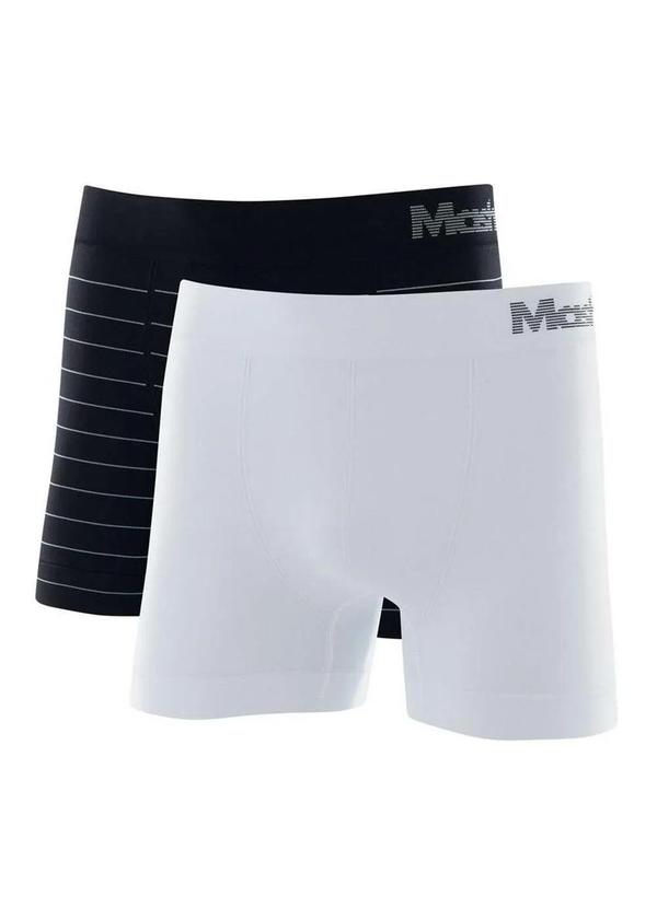 Kit 2 Cuecas Boxer Mash 711.02 sem Costura Pt00-Preto/Branco