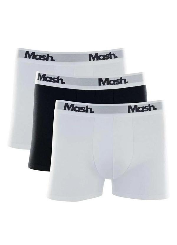 Vista 2 Kit/3 Cueca Boxer Mash 110.16 Br00-Branco/Preto/Branco MASH