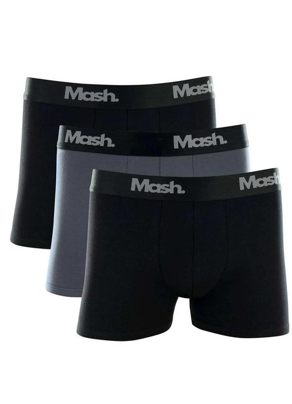 Vista 2 Kit/3 Cueca Boxer Mash 110.16 Pt01-Preto/Cinza/Preto MASH