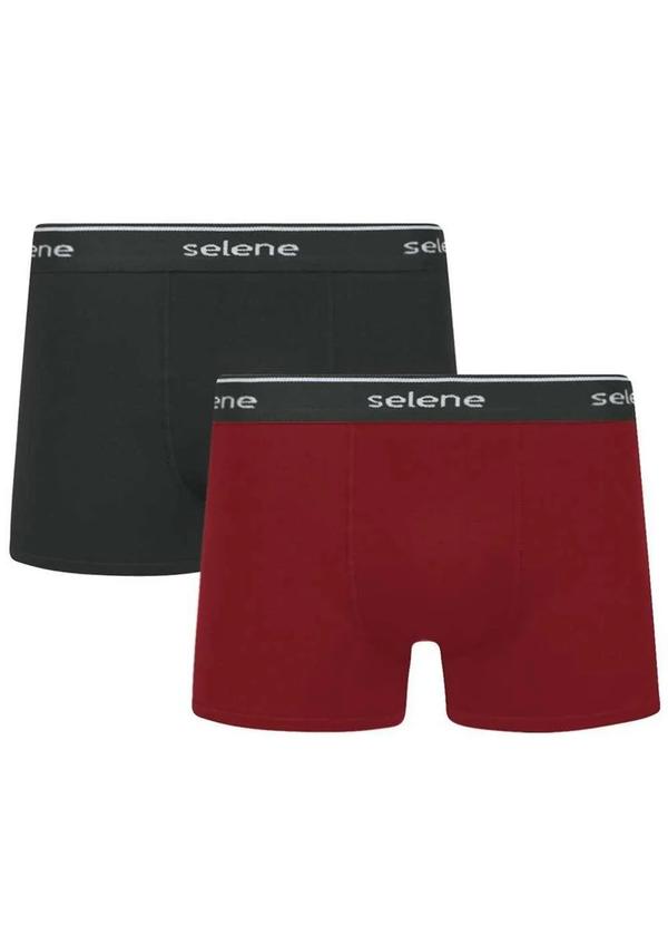 Vista 2 Kit com 2 Cuecas Boxer Selene 11450-001 991-Preto-Bordo SELENE
