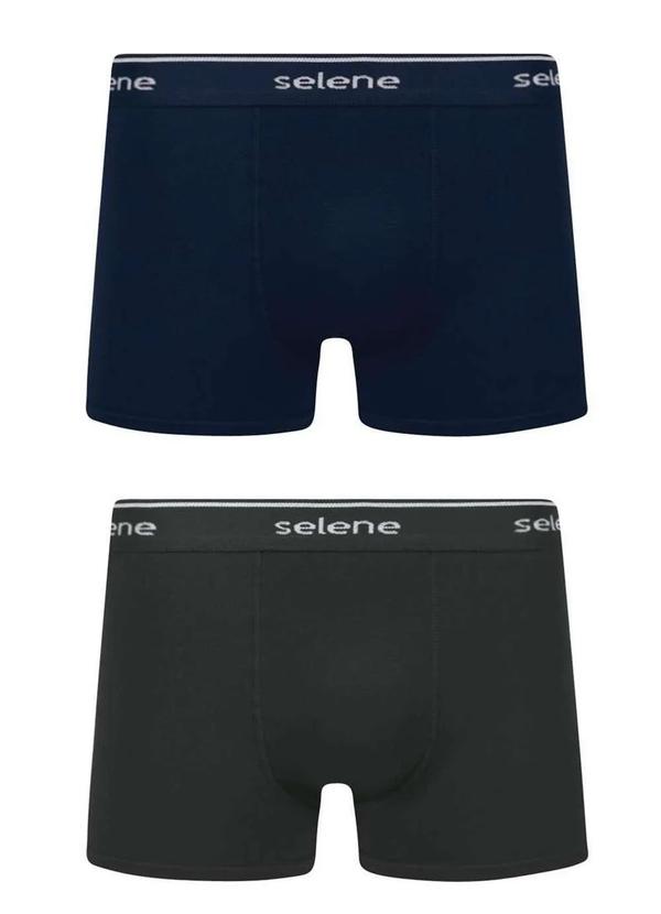 Vista 2 Kit com 2 Cuecas Boxer Selene 11450-001 994-Marinho-Preto SELENE