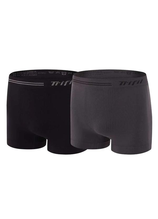 Vista 2 Kit com 2 Cuecas Boxer Trifil Ce 0277 0008-Preto/Cinza-Chumbo TRIFIL