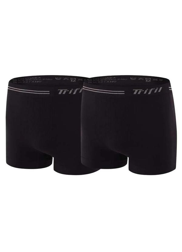 Vista 2 Kit com 2 Cuecas Boxer Trifil Ce 0277 0009-Preto/Preto TRIFIL