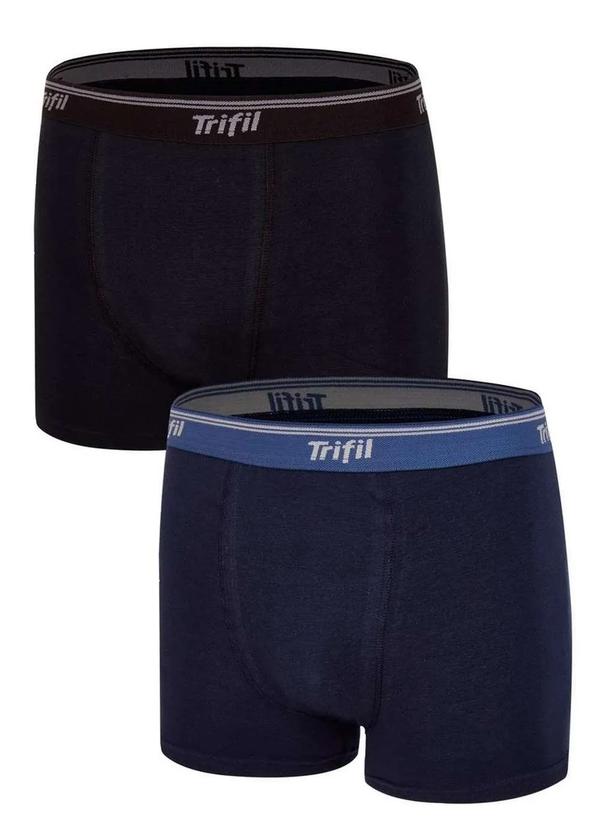 Vista 2 Kit com 2 Cuecas Boxer Trifil Qe 5326 0013-Preto/Azul-Marinho TRIFIL