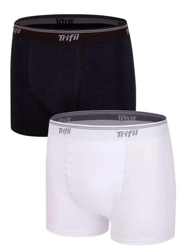 Vista 2 Kit com 2 Cuecas Boxer Trifil Qe 5326 0016-Preto/Branco TRIFIL
