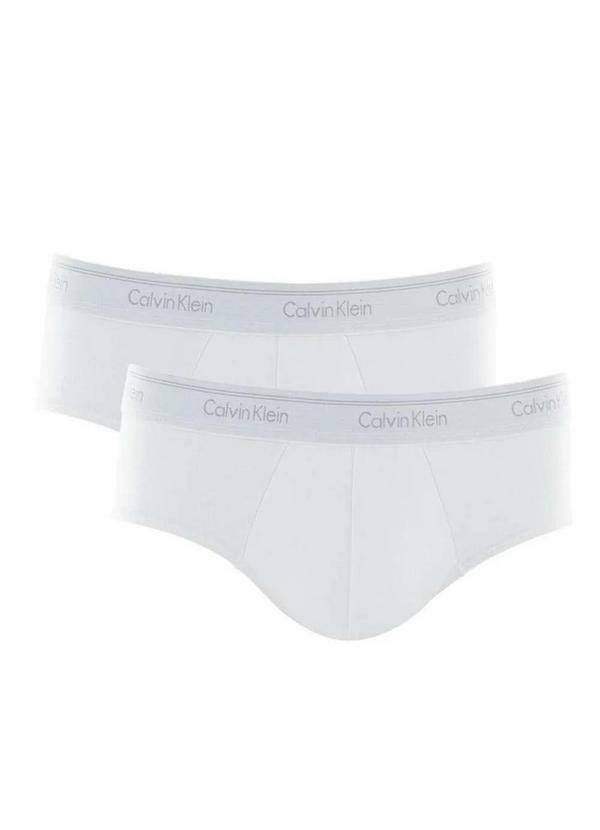 Kit com 2 Cuecas Slip Calvin Klein C11.01 Br00-Branco