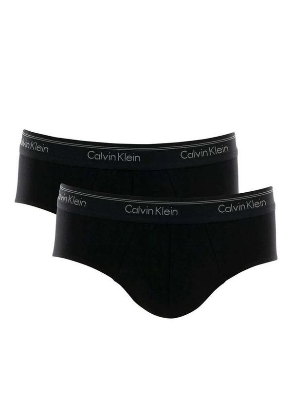 Kit com 2 Cuecas Slip Calvin Klein C11.01 Pt00-Preto