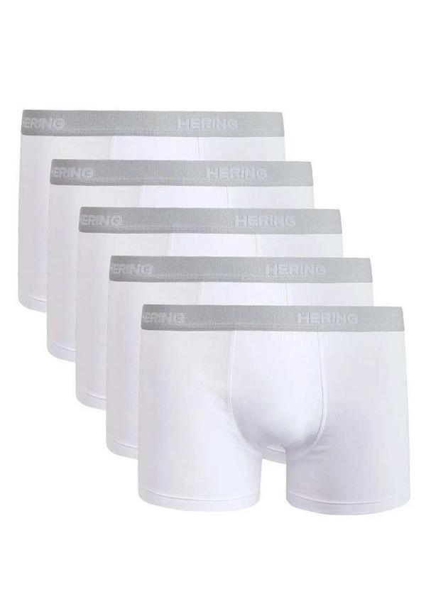 Vista 2 Kit com 5 Cuecas Boxer Hering 77qu Noa-Branco Hering