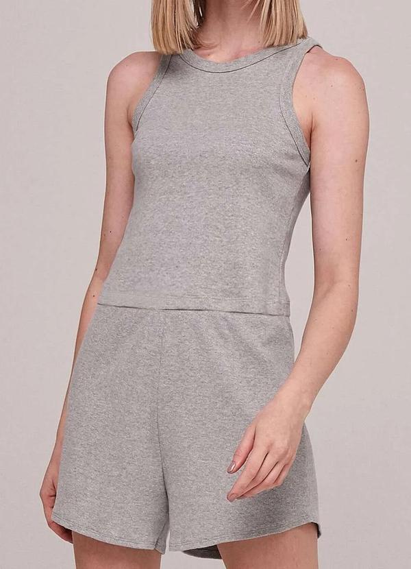 Vista 2 Pijama Feminino Curto Hering 7ckr M2h-Cinza-Mescla Hering