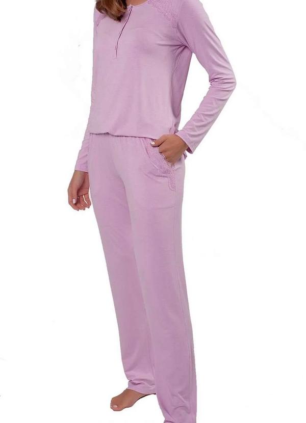 Vista 2 Pijama Feminino Longo Podiun 225120 Delicadeza Podiun