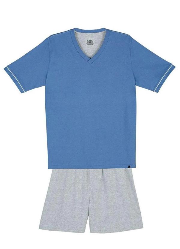 Vista 2 Pijama Masculino Curto Lupo 28000-001 0771-Azul Lupo