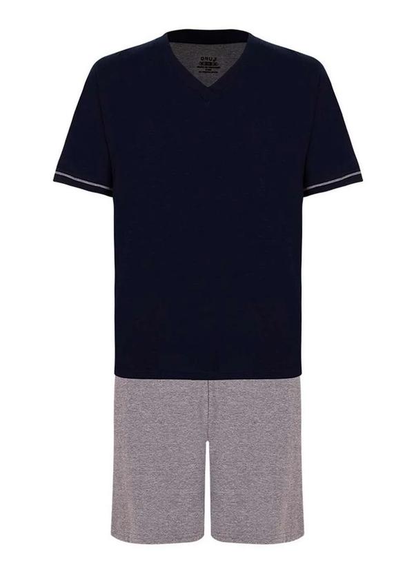 Vista 2 Pijama Masculino Curto Lupo 28000-001 2800-Marinho Lupo