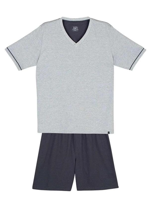Vista 2 Pijama Masculino Curto Lupo 28000-001 8830-Chumbo Lupo