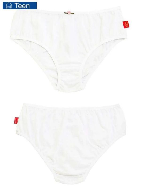 Vista 2 Calcinha Infantil Sanny 212830 1a-Branco Sanny