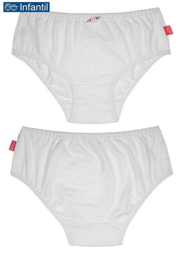 Vista 2 Calcinha Infantil Sanny 222962 1a-Branco Sanny
