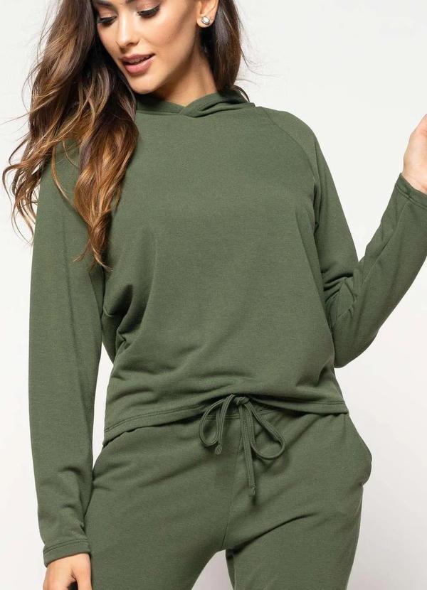 Casaco Comfy com Capuz Moletinho Fashion Verde
