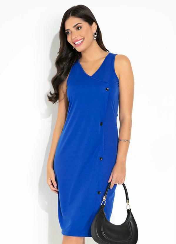 Vestido Azul com Sobreposição