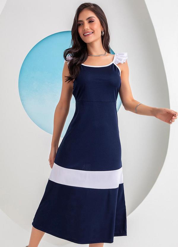 Vestido Azul Marinho em Malha