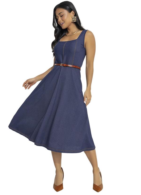 Vestido Azul Marinho em Malha