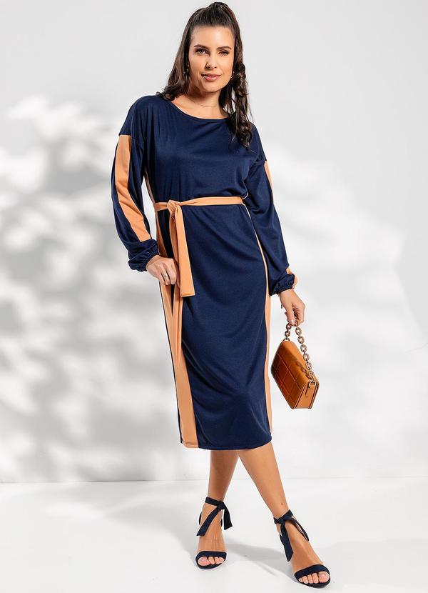 Vestido Azul Marinho em Malha