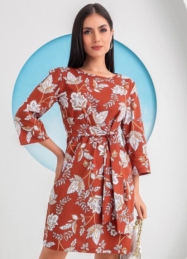 Vestido Floral Boho em Malha de Algodão