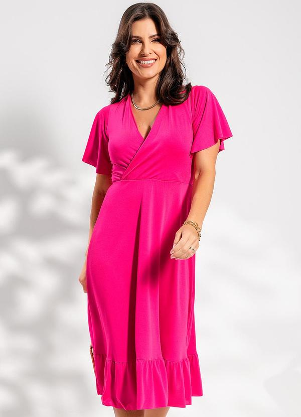 Vestido Pink em Malha com Elastano
