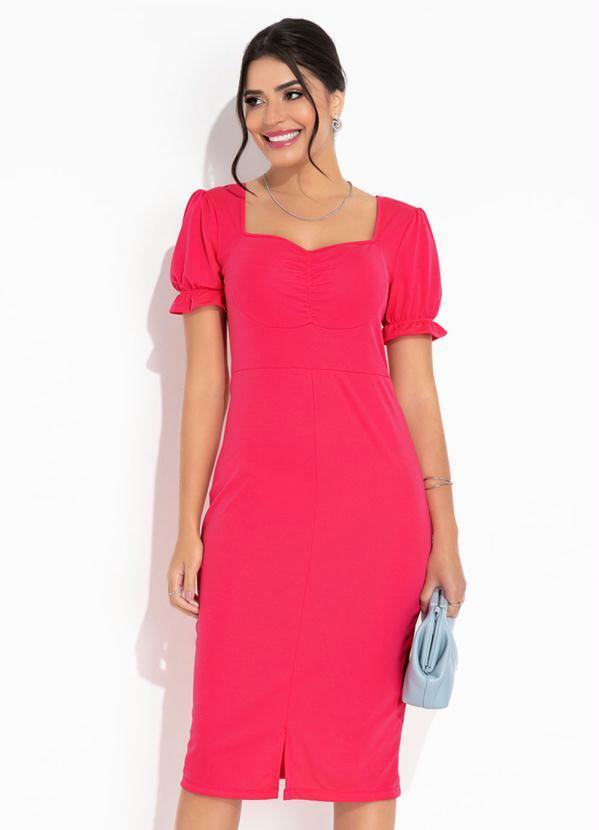Vista 2 Vestido Rosa Decote Princesa Rosalie Rosalie