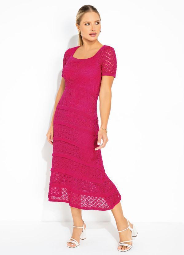 Vista 2 Vestido Rosa em Tricô Rosalie Rosalie