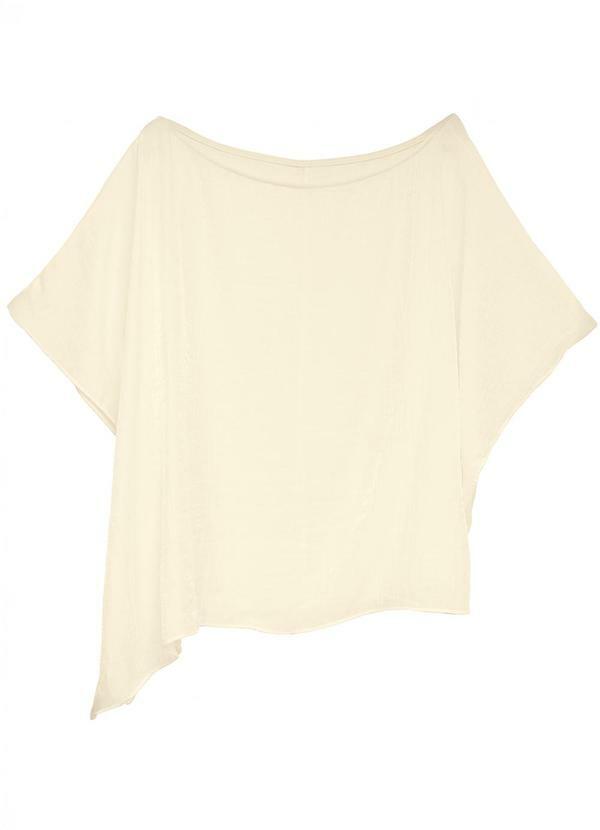 Blusa Assimétrica Acetinada Off White