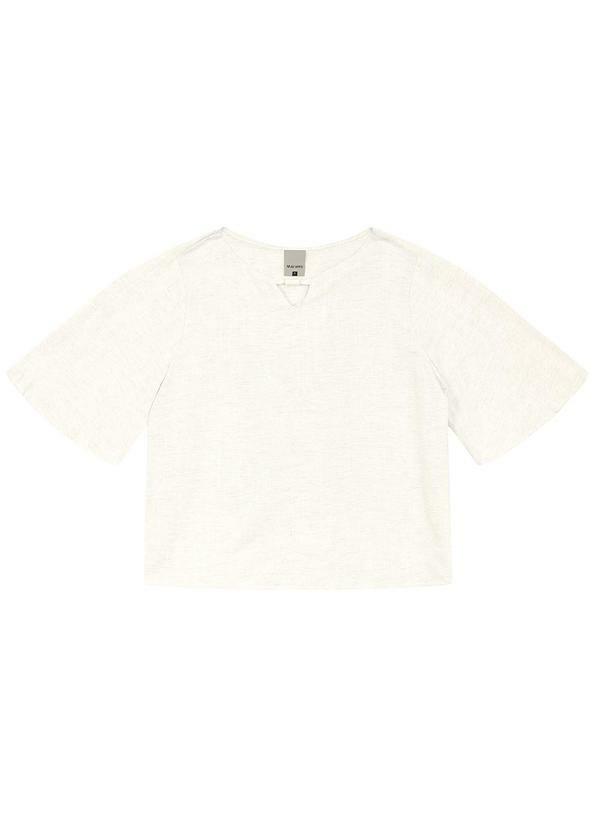 Blusa Bata Maquinetada Off White