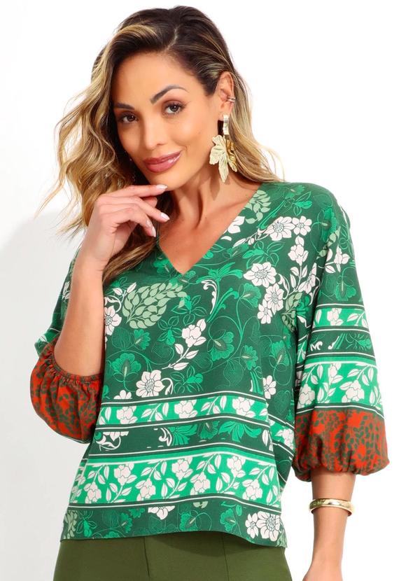 Blusa Estampada Verde