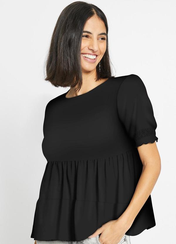 Vista 2 Blusa Preta em Malha Crepe bonprix bonprix