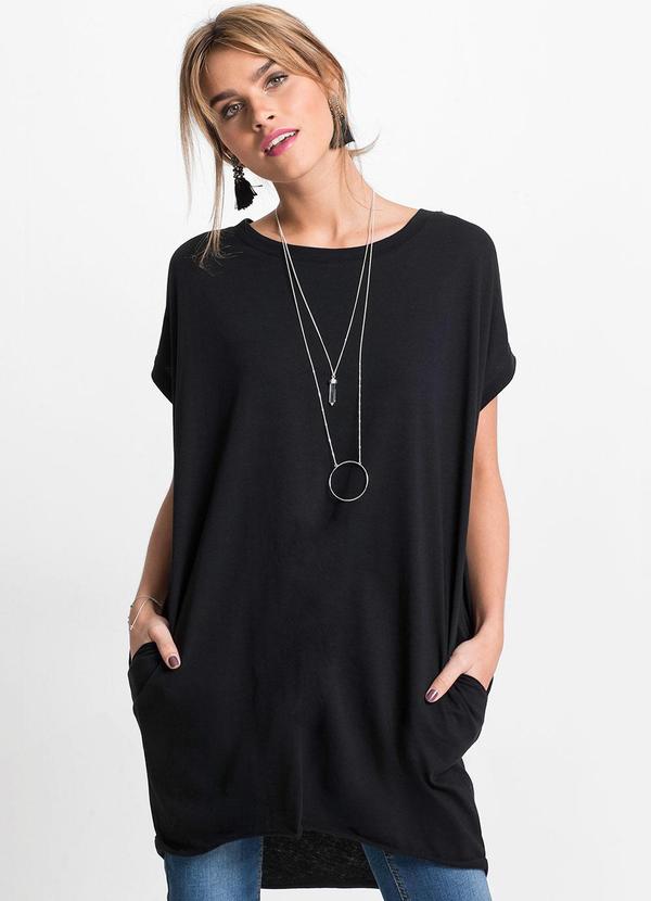 Blusa Preta em Moletinho