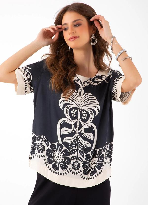 Blusa Splendor Tropical Preto