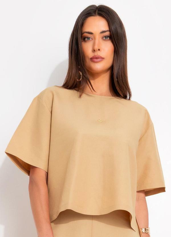 Camiseta Viscolinho Bege