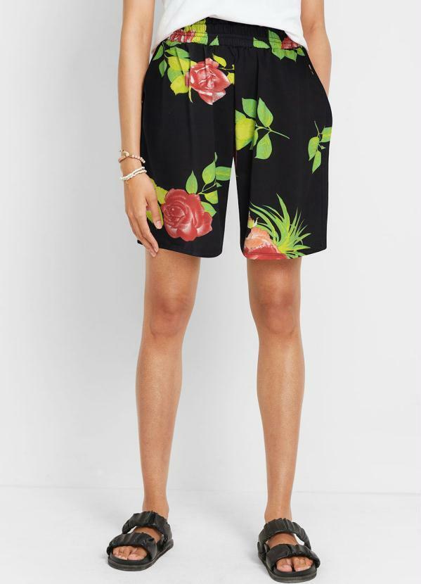 Vista 2 Bermuda com Elástico Floral Dark bonprix bonprix
