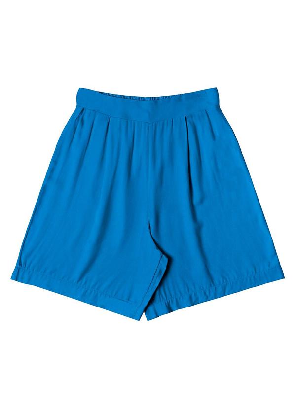 Vista 2 Bermuda Feminina em Viscose Sarjada Pesada Azul Rovitex Rovitex