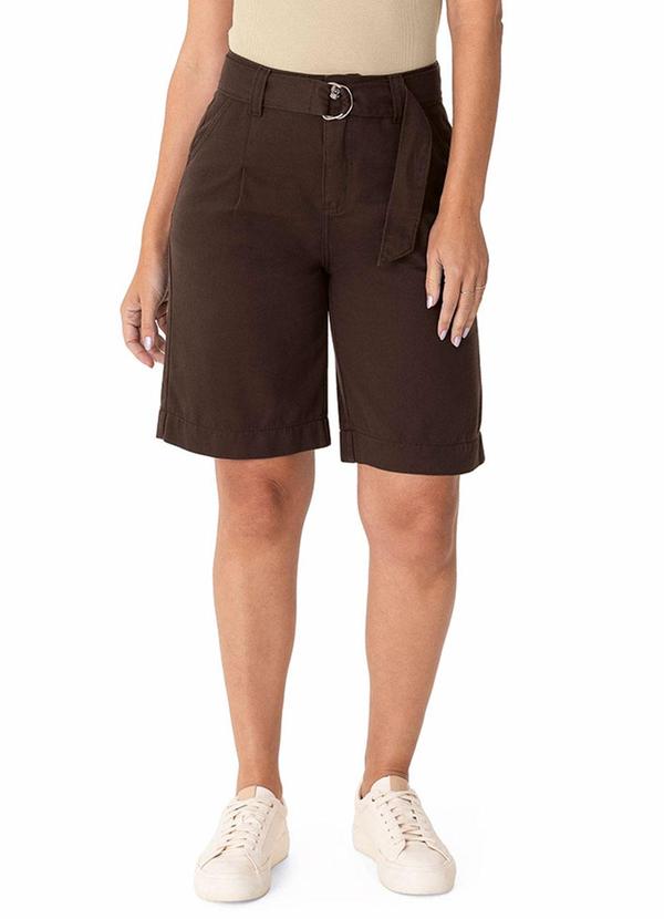Bermuda Jorts em Sarja Marrom Escuro
