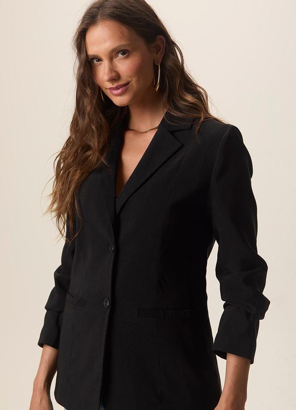 Blazer Alongado Alfaiataria Preto