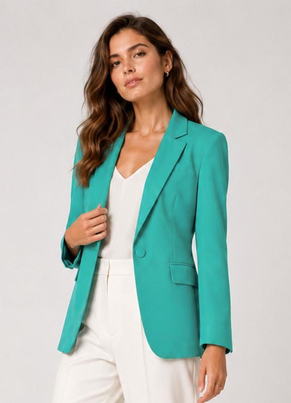 Blazer Alongado Feminino em Alfaiataria Verde