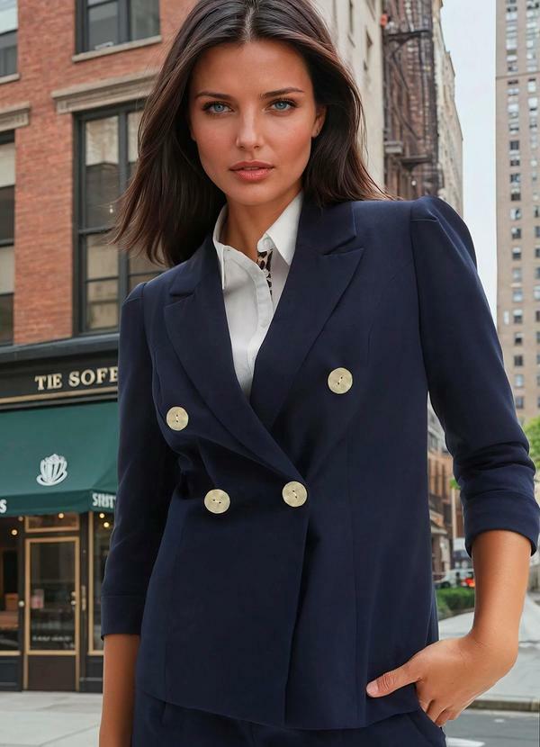 Vista 2 Blazer Azul Marinho em Alfaiataria bonprix bonprix