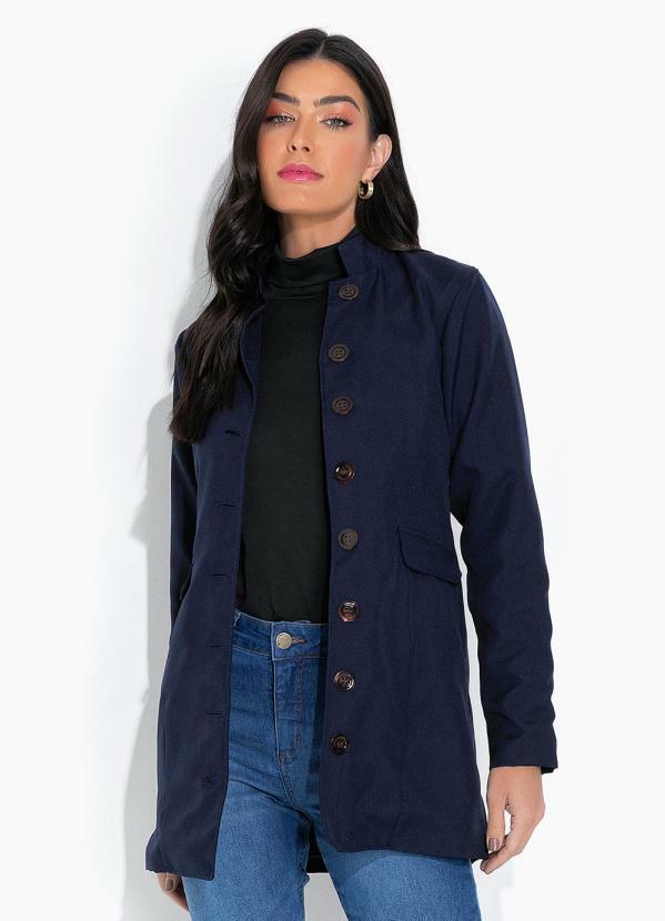 Vista 2 Blazer com Bolso em Lapela Frontal Marinho bonprix bonprix