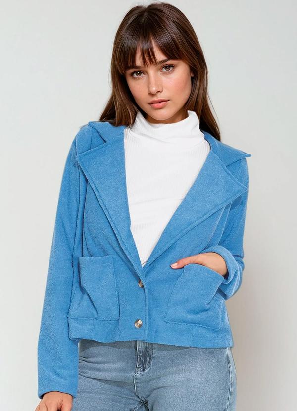 Vista 2 Blazer com Botões e Bolsos Azul bonprix bonprix
