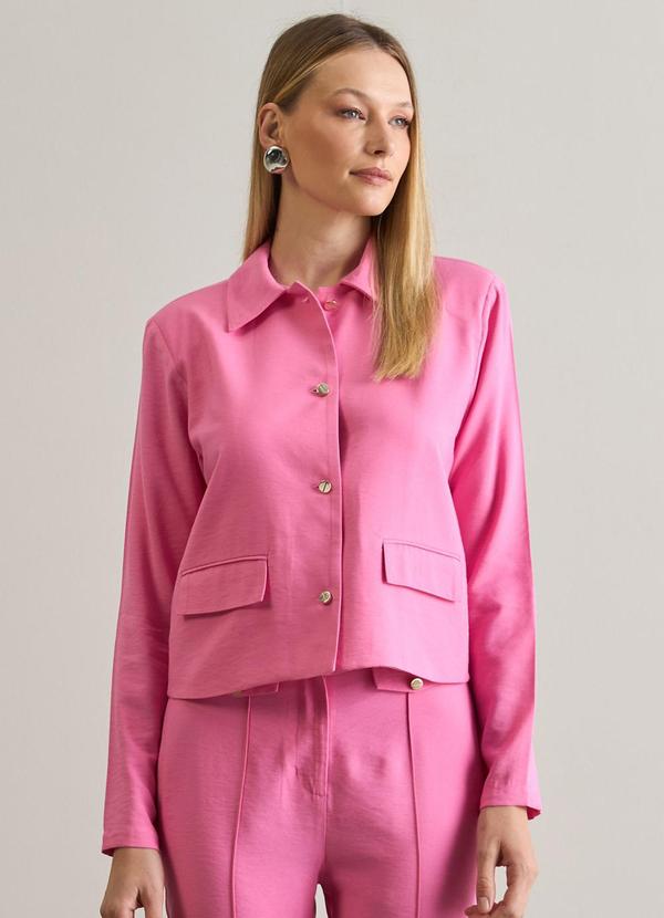 Vista 2 Blazer com Lapela Rosa Carlota Costa Carlota Costa