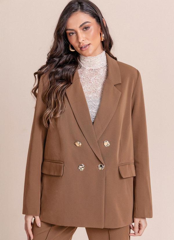 Blazer de Alfaiataria Marrom