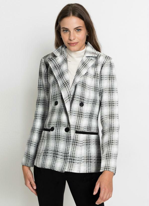 Vista 2 Blazer de Tweed Preto e Cinza bonprix bonprix