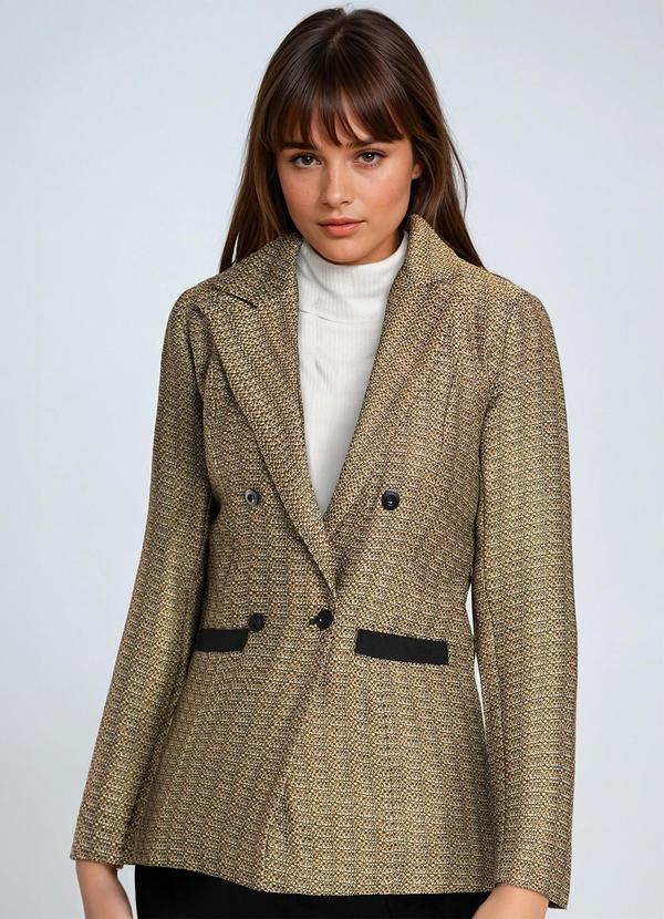 Vista 2 Blazer Dourado em Tweed bonprix bonprix